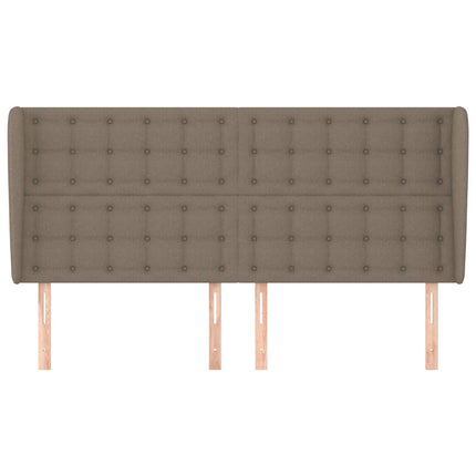 sengegavl med kanter 203x23x118/128 cm stof gråbrun