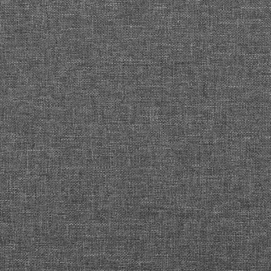 sengegavl med kanter 83x16x78/128 cm stof mørkegrå