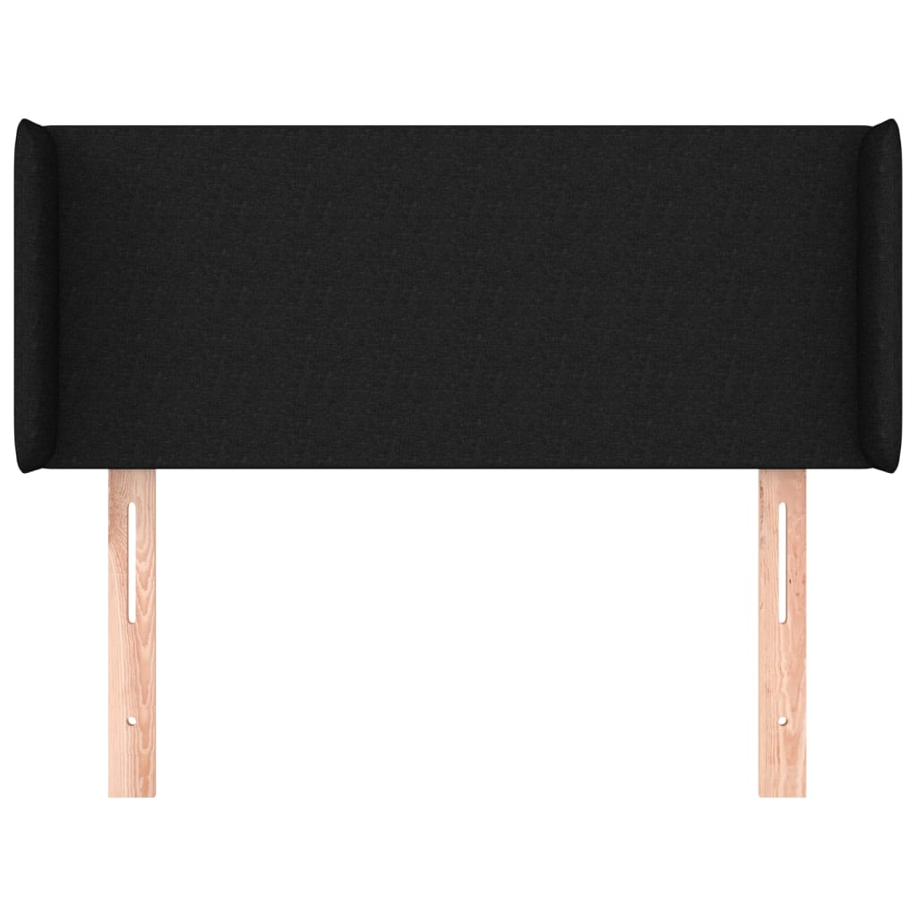 sengegavl med kanter 83x16x78/128 cm stof sort