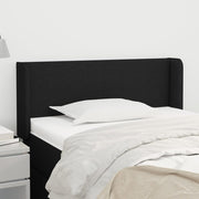 sengegavl med kanter 83x16x78/128 cm stof sort