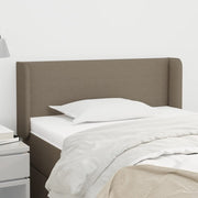 sengegavl med kanter 83x16x78/128 cm stof gråbrun