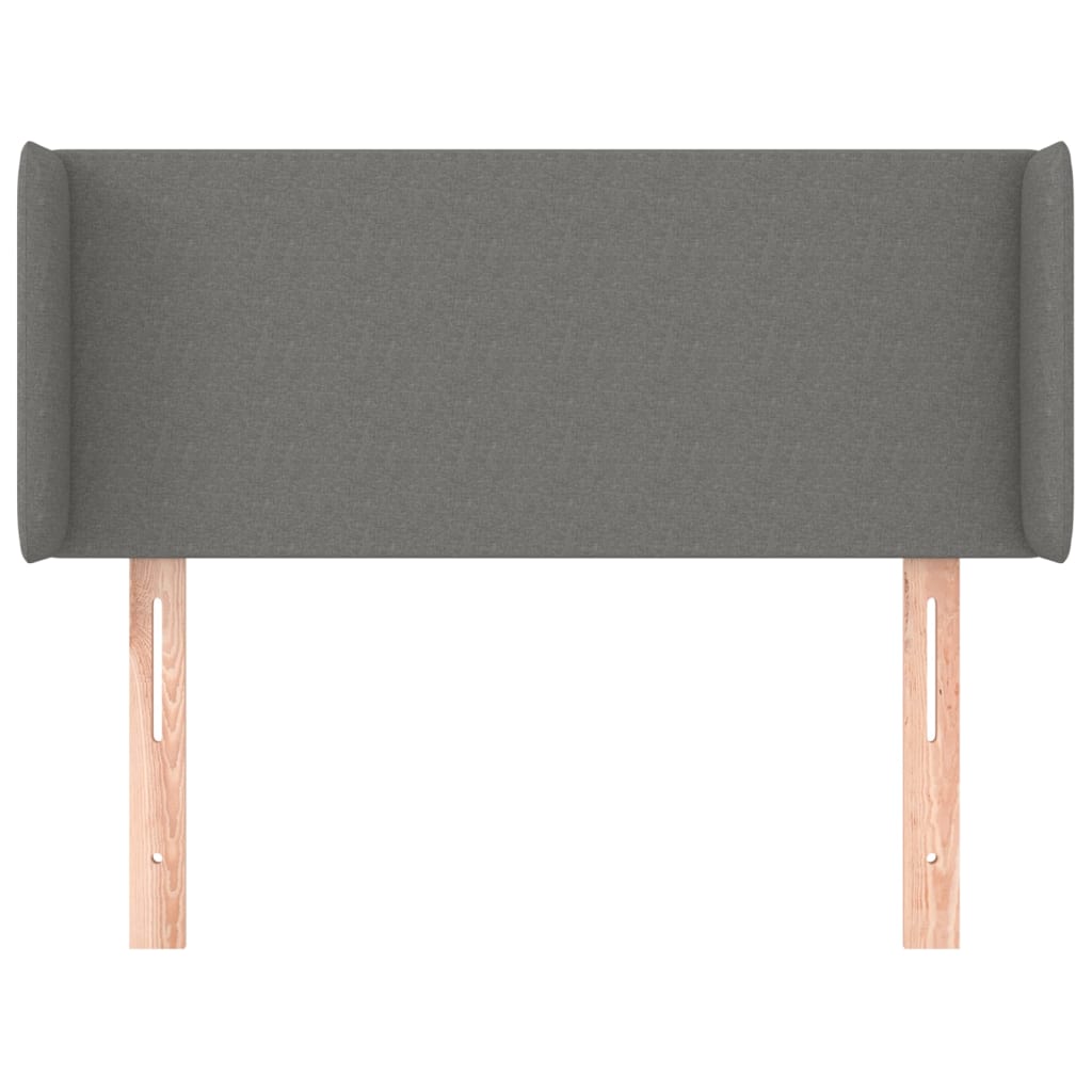 sengegavl med kanter 93x16x78/88 cm stof mørkegrå