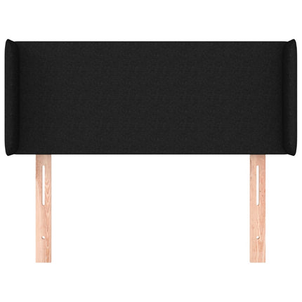 sengegavl med kanter 93x16x78/88 cm stof sort