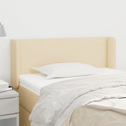 sengegavl med kanter 93x16x78/88 cm stof cremefarvet