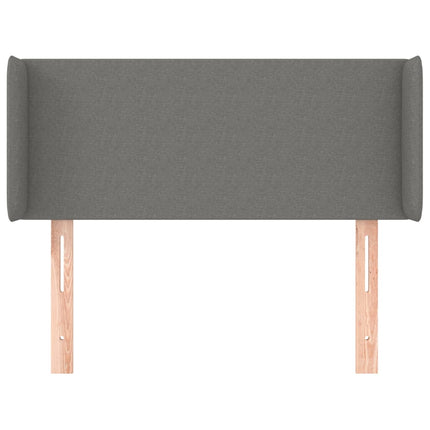 sengegavl med kanter 103x16x78/88 cm stof mørkegrå