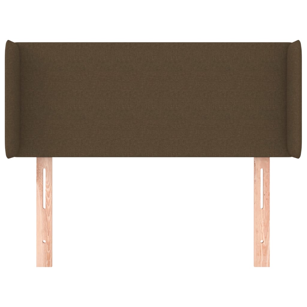 sengegavl med kanter 103x16x78/88 cm stof mørkebrun
