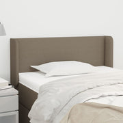 sengegavl med kanter 103x16x78/88 cm stof gråbrun