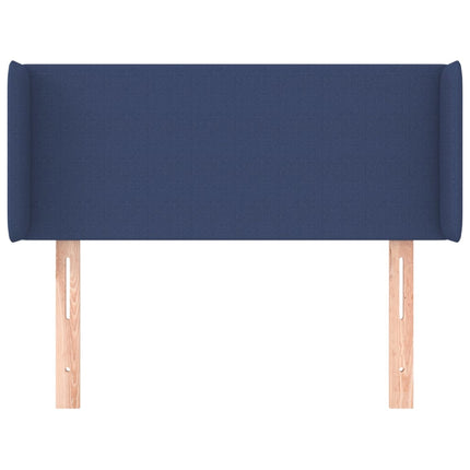 sengegavl med kanter 103x16x78/88 cm stof blå