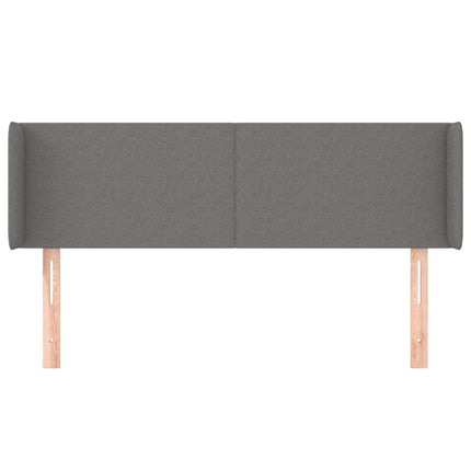 sengegavl med kanter 147x16x78/88 cm stof mørkegrå