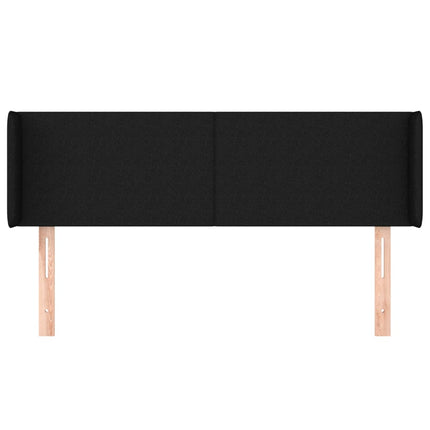 sengegavl med kanter 147x16x78/88 cm stof sort