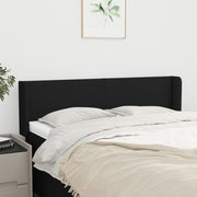 sengegavl med kanter 147x16x78/88 cm stof sort