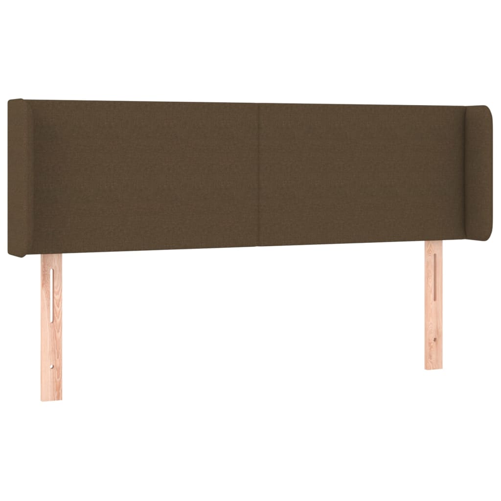 sengegavl med kanter 147x16x78/88 cm stof mørkebrun