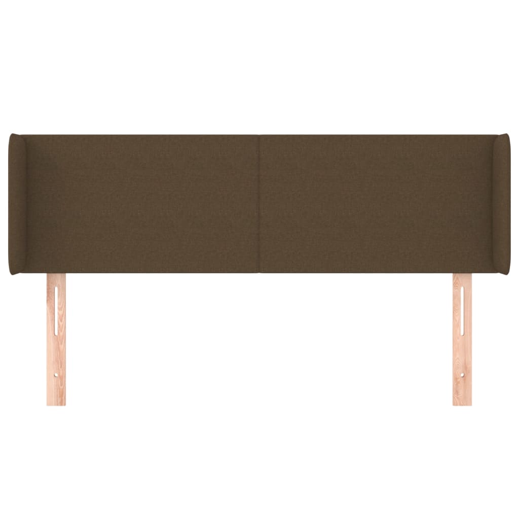 sengegavl med kanter 147x16x78/88 cm stof mørkebrun