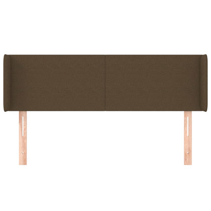 sengegavl med kanter 147x16x78/88 cm stof mørkebrun