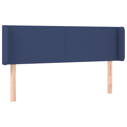 sengegavl med kanter 147x16x78/88 cm stof blå