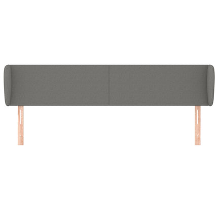 sengegavl med kanter 163x16x78/88 cm stof mørkegrå