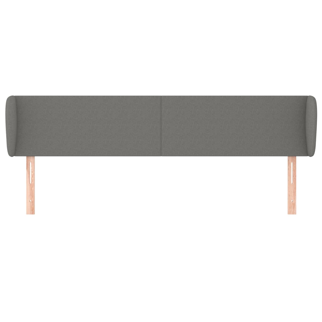 sengegavl med kanter 163x16x78/88 cm stof mørkegrå