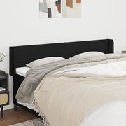 sengegavl med kanter 163x16x78/88 cm stof sort
