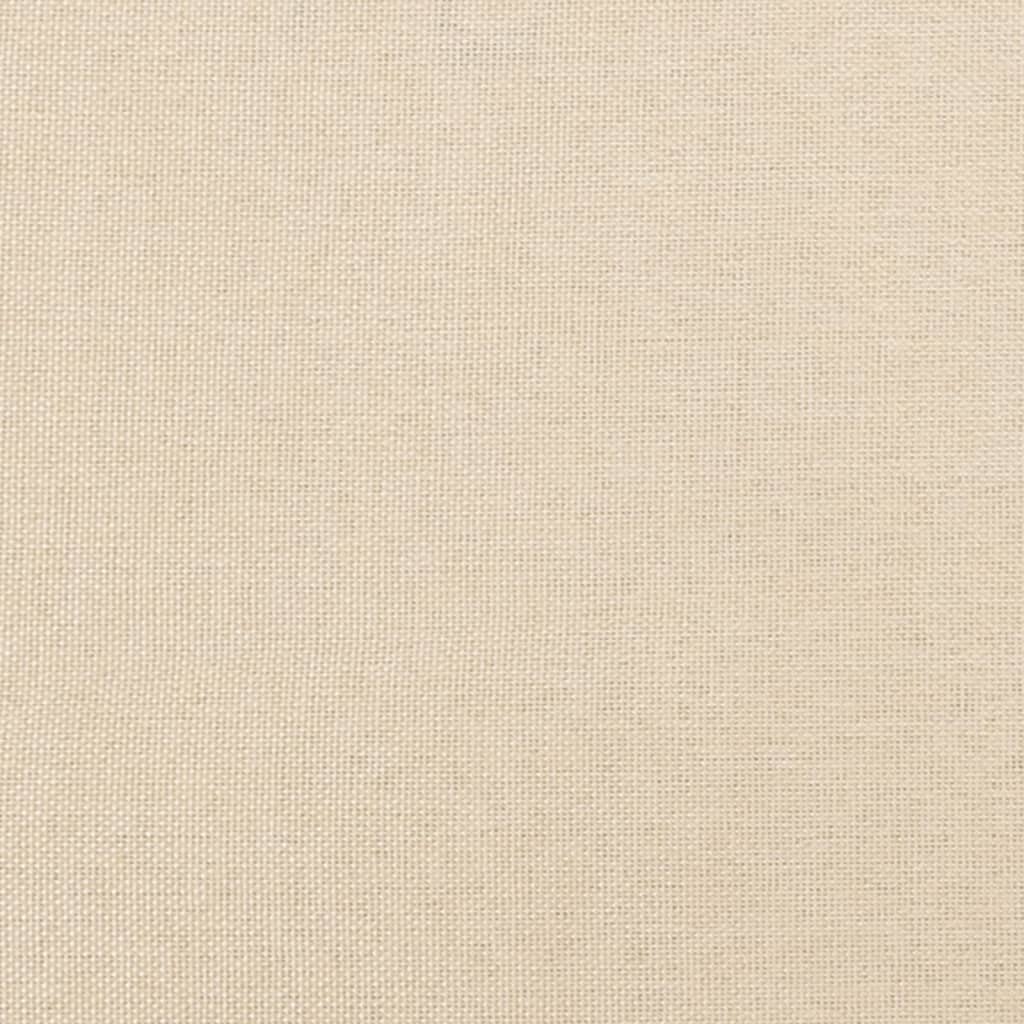 sengegavl med kanter 163x16x78/88 cm stof cremefarvet