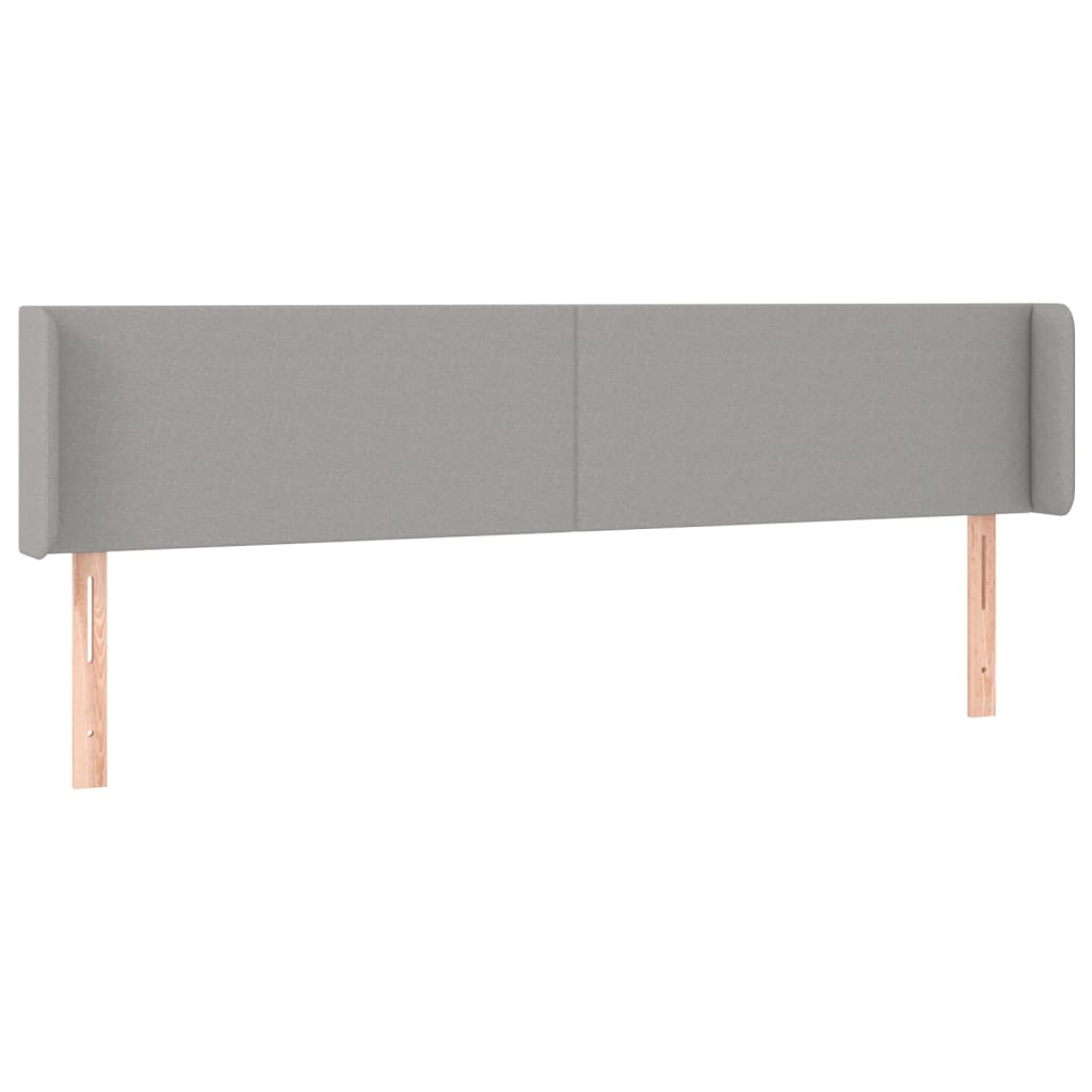 sengegavl med kanter 183x16x78/88 cm stof lysegrå