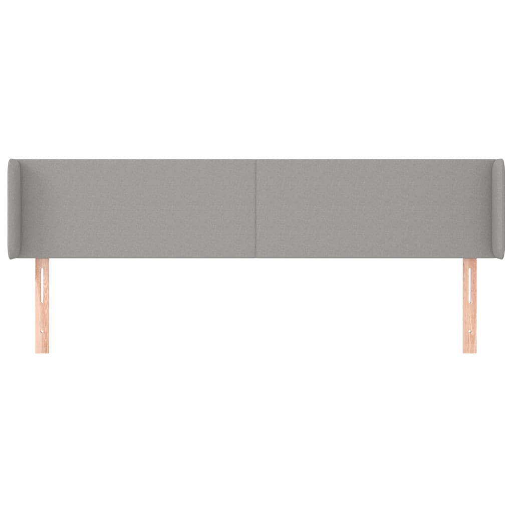 sengegavl med kanter 183x16x78/88 cm stof lysegrå