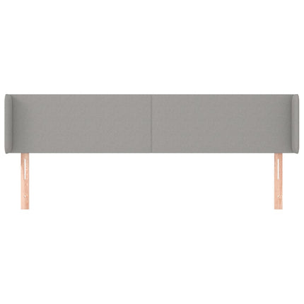 sengegavl med kanter 203x16x78/88 cm stof lysegrå