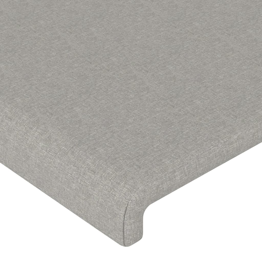 sengegavl med kanter 203x16x78/88 cm stof lysegrå