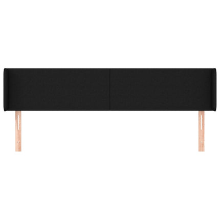 sengegavl med kanter 203x16x78/88 cm stof sort