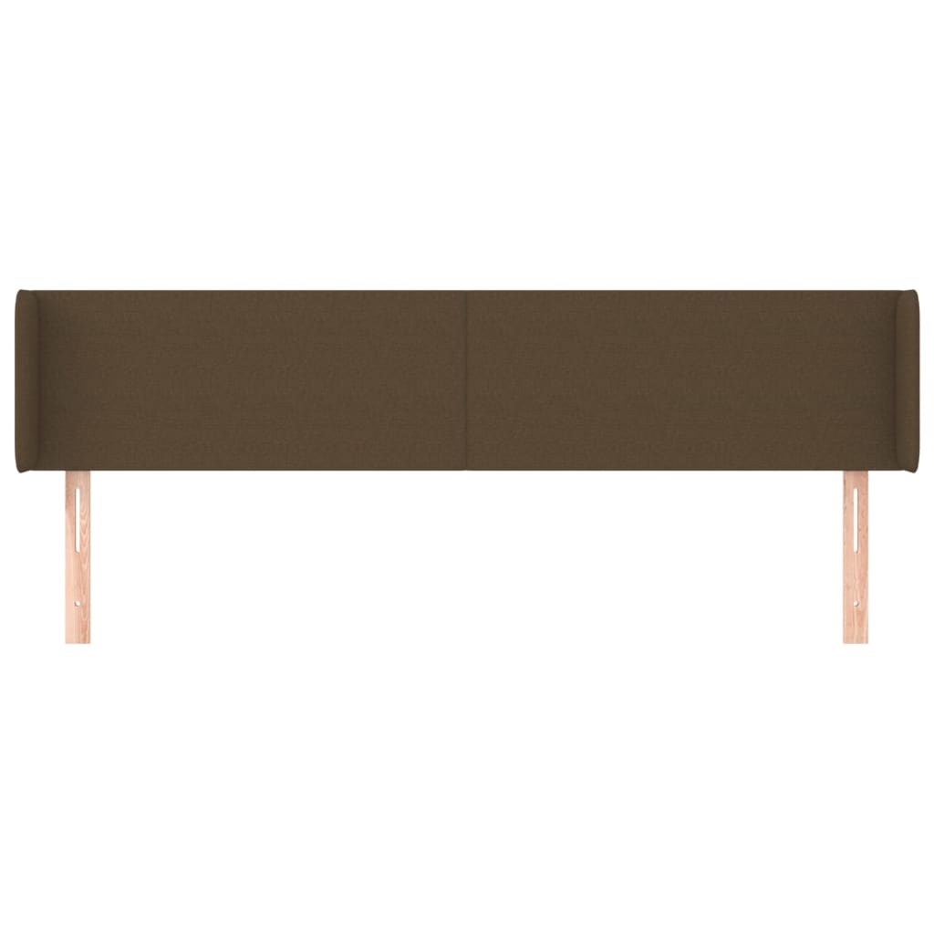 sengegavl med kanter 203x16x78/88 cm stof mørkebrun