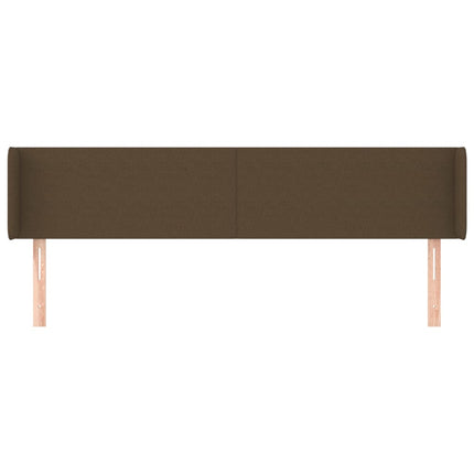 sengegavl med kanter 203x16x78/88 cm stof mørkebrun