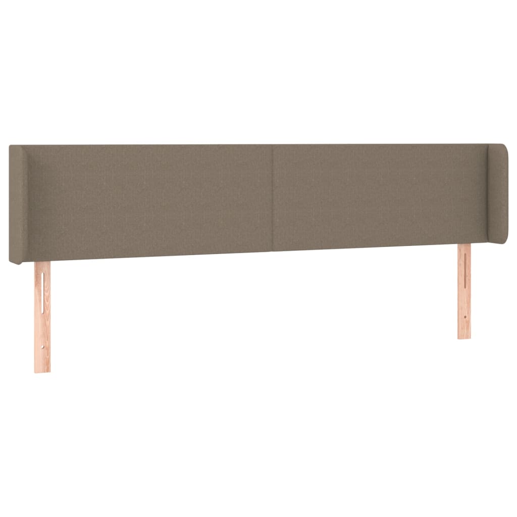 sengegavl med kanter 203x16x78/88 cm stof gråbrun