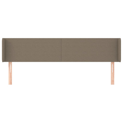 sengegavl med kanter 203x16x78/88 cm stof gråbrun