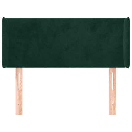sengegavl med kanter 83x16x78/88 cm fløjl mørkegrøn