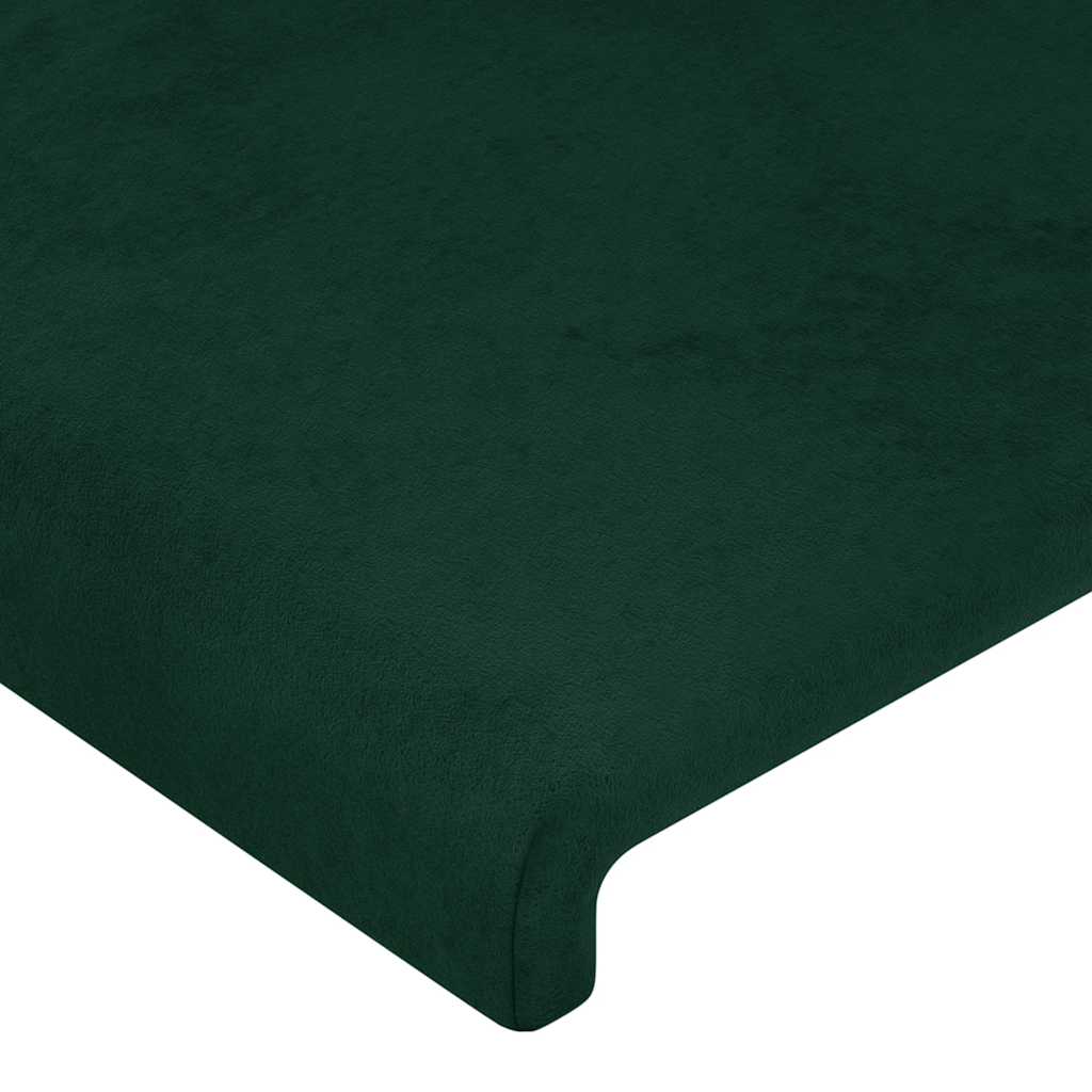 sengegavl med kanter 83x16x78/88 cm fløjl mørkegrøn