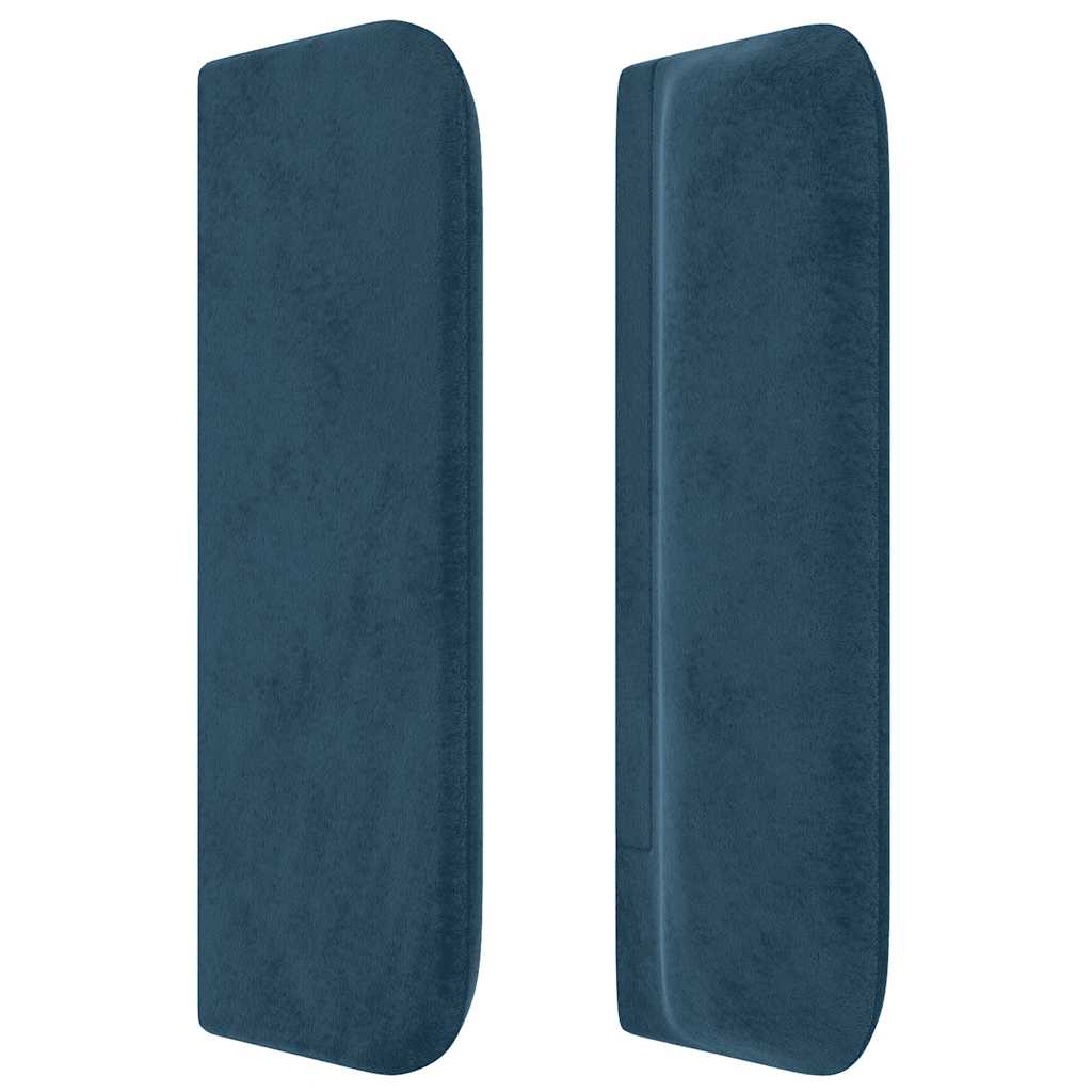 sengegavl med kanter 83x16x78/88 cm fløjl mørkeblå