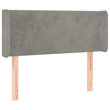 sengegavl med kanter 93x16x78/88 cm fløjl lysegrå