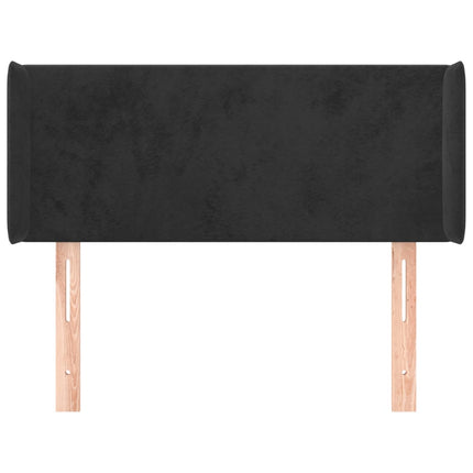 sengegavl med kanter 93x16x78/88 cm fløjl sort