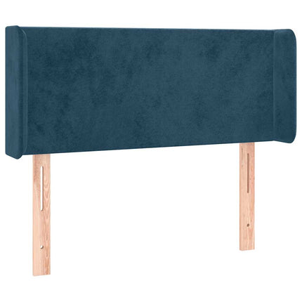 sengegavl med kanter 93x16x78/88 cm fløjl mørkeblå
