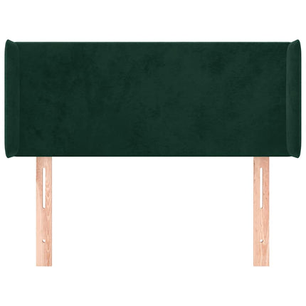 sengegavl med kanter 103x16x78/88 cm fløjl mørkegrøn