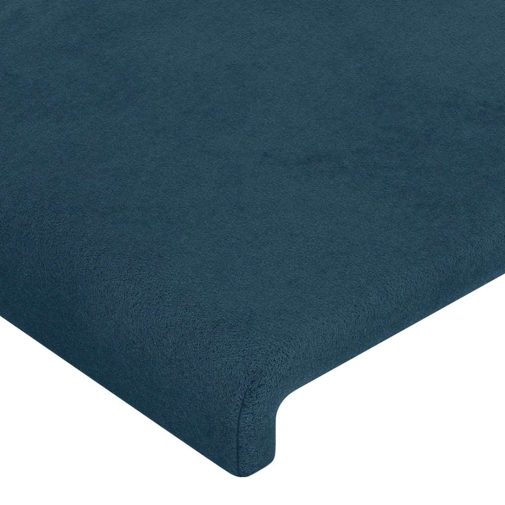 sengegavl med kanter 103x16x78/88 cm fløjl mørkeblå