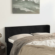 sengegavl med kanter 147x16x78/88 cm fløjl sort