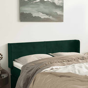 sengegavl med kanter 147x16x78/88 cm fløjl mørkegrøn