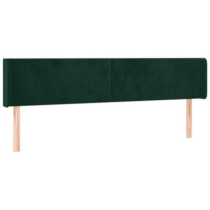 sengegavl med kanter 183x16x78/88 cm fløjl mørkegrøn