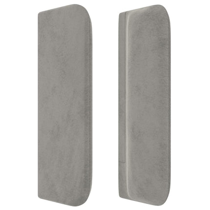 sengegavl med kanter 203x16x78/88 cm fløjl lysegrå