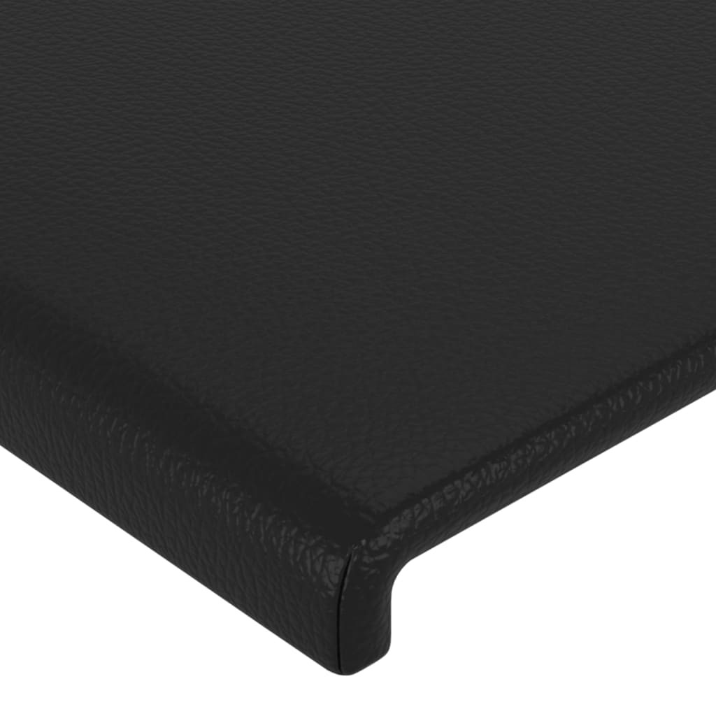 sengegavl med kanter 83x16x78/88 cm kunstlæder sort