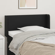 sengegavl med kanter 83x16x78/88 cm kunstlæder sort