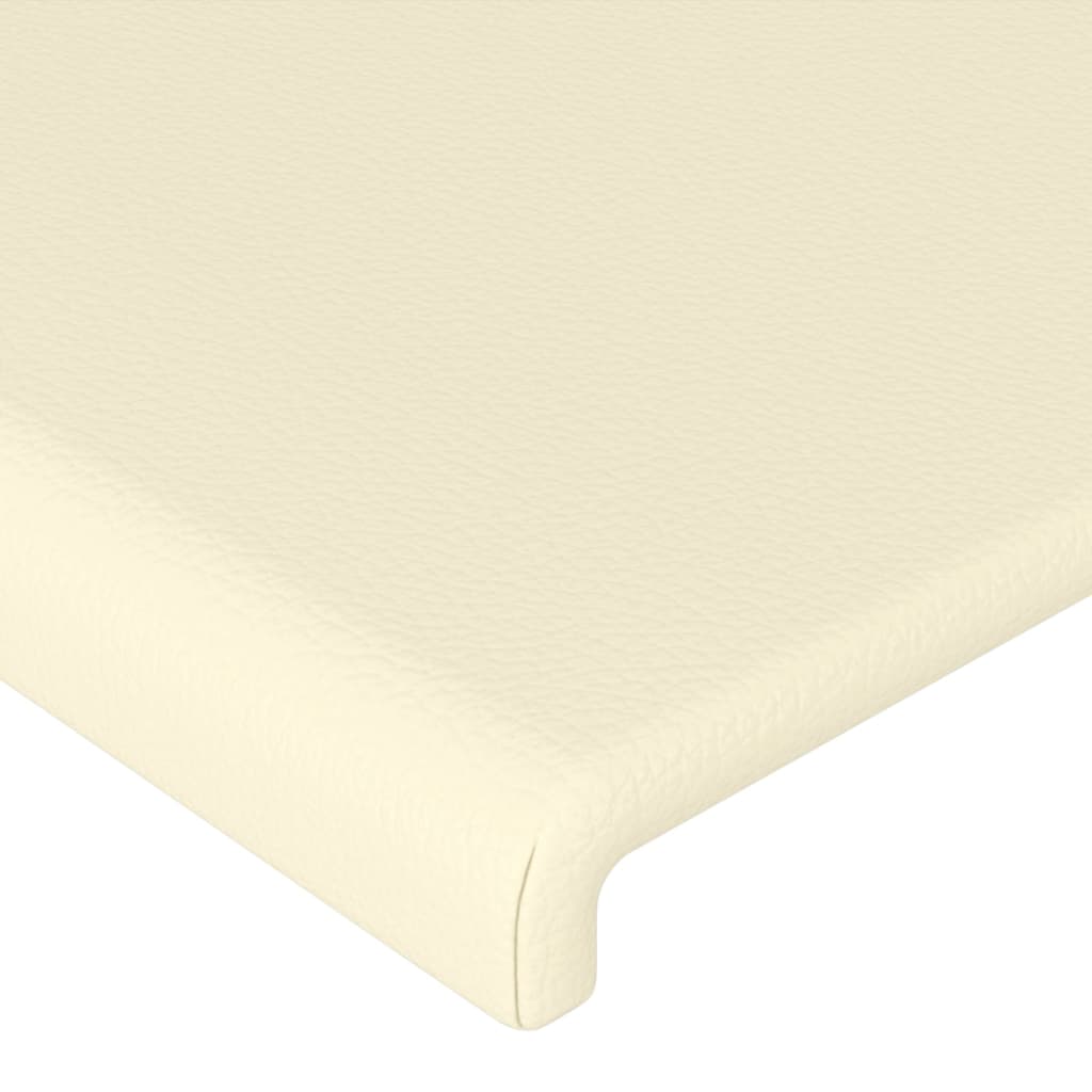 sengegavl med kanter 83x16x78/88 cm kunstlæder cremefarvet