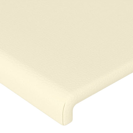sengegavl med kanter 83x16x78/88 cm kunstlæder cremefarvet