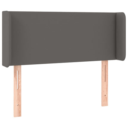 sengegavl med kanter 93x16x78/88 cm kunstlæder grå
