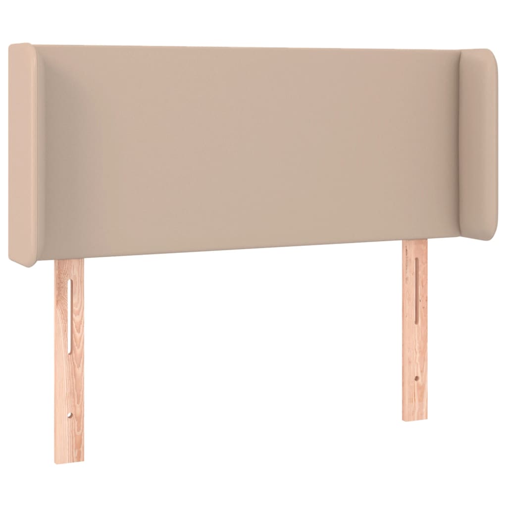 sengegavl med kanter 93x16x78/88 cm kunstlæder cappuccino